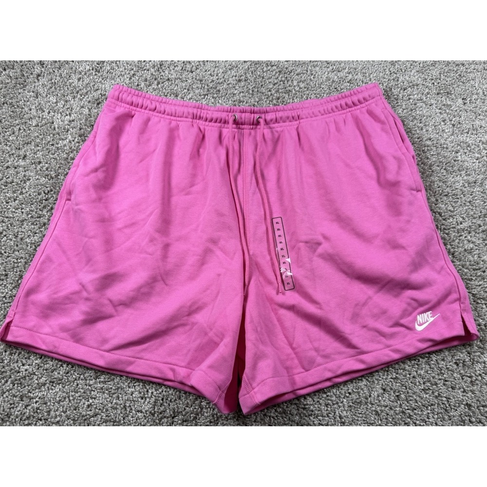 NEW Nike‎ Mens Standard Fit Above Knee Length Terry Cloth Sweatshorts Pink XL